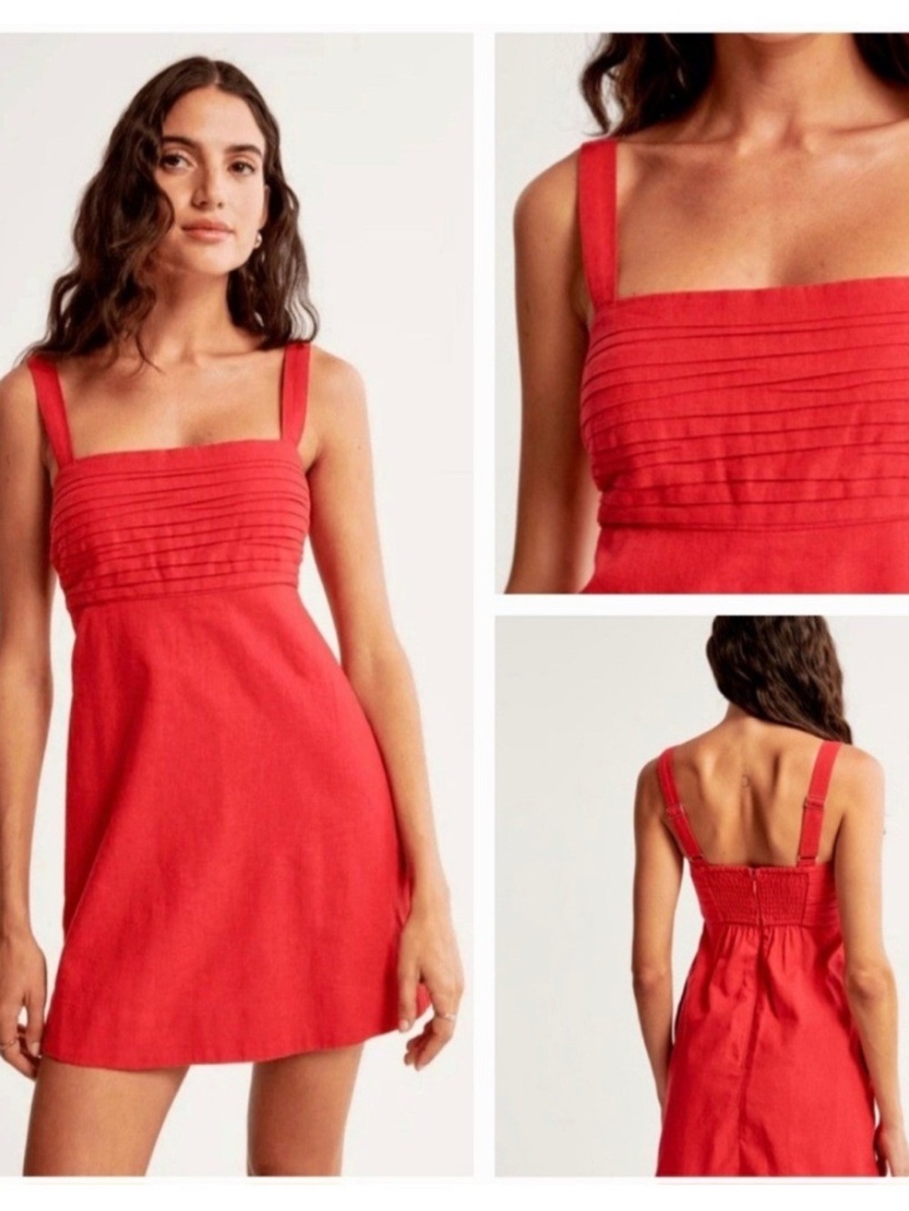 Abercrombie & Fitch red emerson Sleeveless Mini Dress Pleated romper
